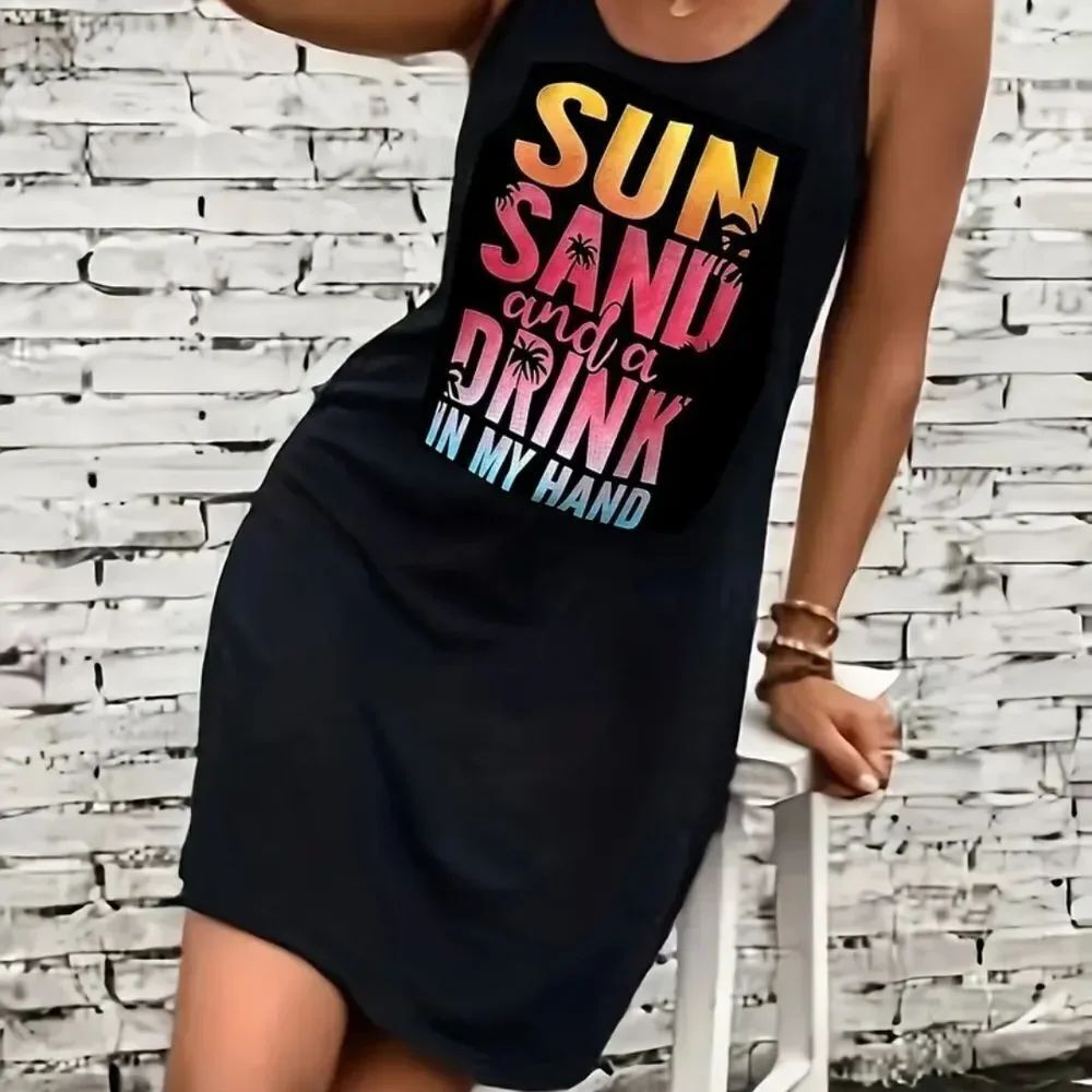 SHEIN Black Graphic Mini Dress